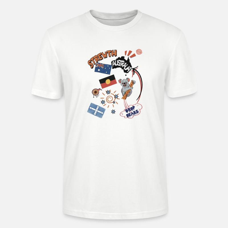 Australische Collage Strewth & Drop bears - Stanley/Stella Unisex Bio-T-Shirt CRAFTER - Weiß