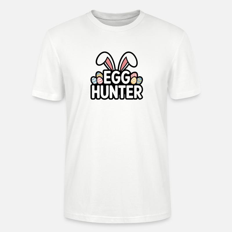 Egg Hunter Bunny – Conception de Pâques - T-shirt bio CRAFTER Stanley Stella Unisexe - blanc