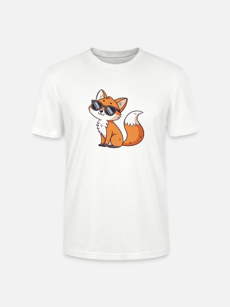 Fuchs-Swag mit Sonnenbrille - Stanley/Stella Unisex Bio-T-Shirt CRAFTER - Weiß