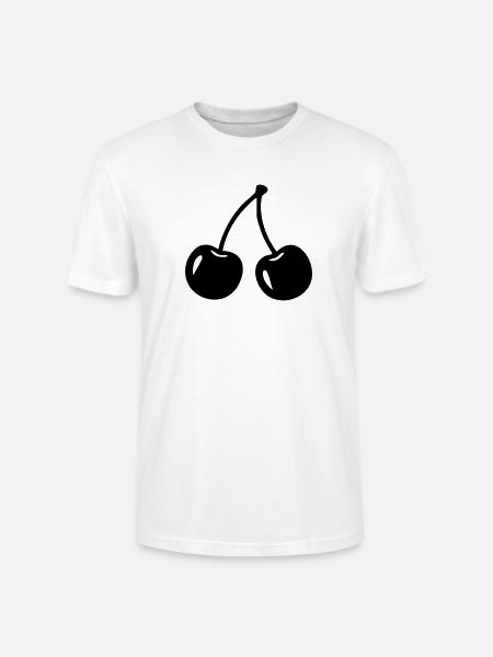 Kirsch-Silhouette – Süßes Fruchtdesign - Stanley/Stella Unisex Bio-T-Shirt CRAFTER - Weiß