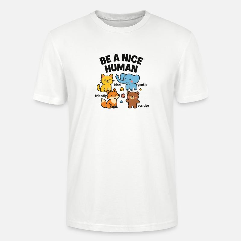 Sei ein netter Mensch – freundliche Tiere - Stanley/Stella Unisex Bio-T-Shirt CRAFTER - Weiß