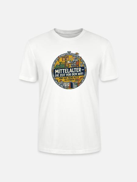 Mittelalter kein WLAN lustiger Spruch - Stanley/Stella Unisex Bio-T-Shirt CRAFTER - Weiß