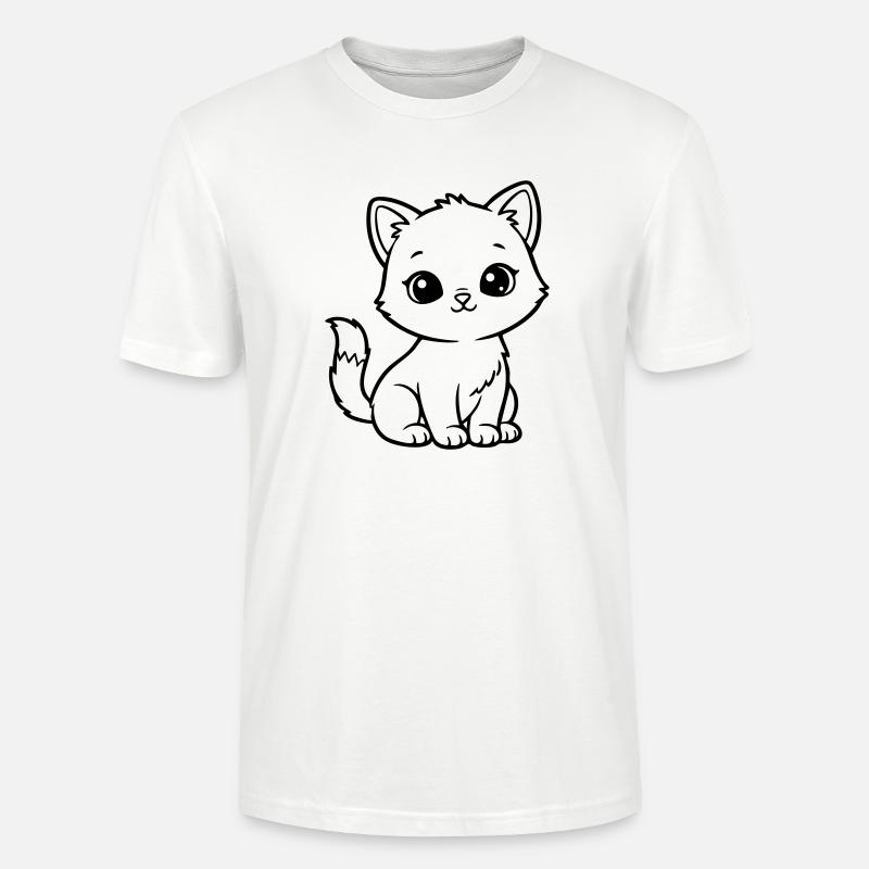 Chat Bébé Mignon – Chaton Noir & Blanc - T-shirt bio CRAFTER Stanley Stella Unisexe - blanc