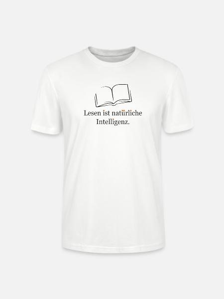 Lesen ist natürliche Intelligenz - Stanley/Stella Unisex Bio-T-Shirt CRAFTER - Weiß