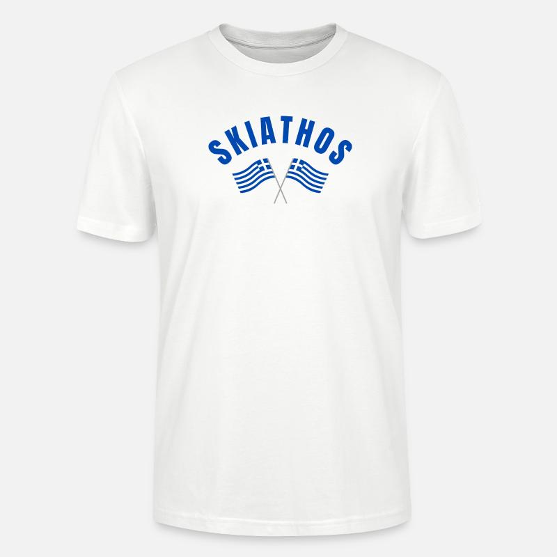 Skiathos a traversé les drapeaux grecs - T-shirt bio CRAFTER Stanley Stella Unisexe - blanc