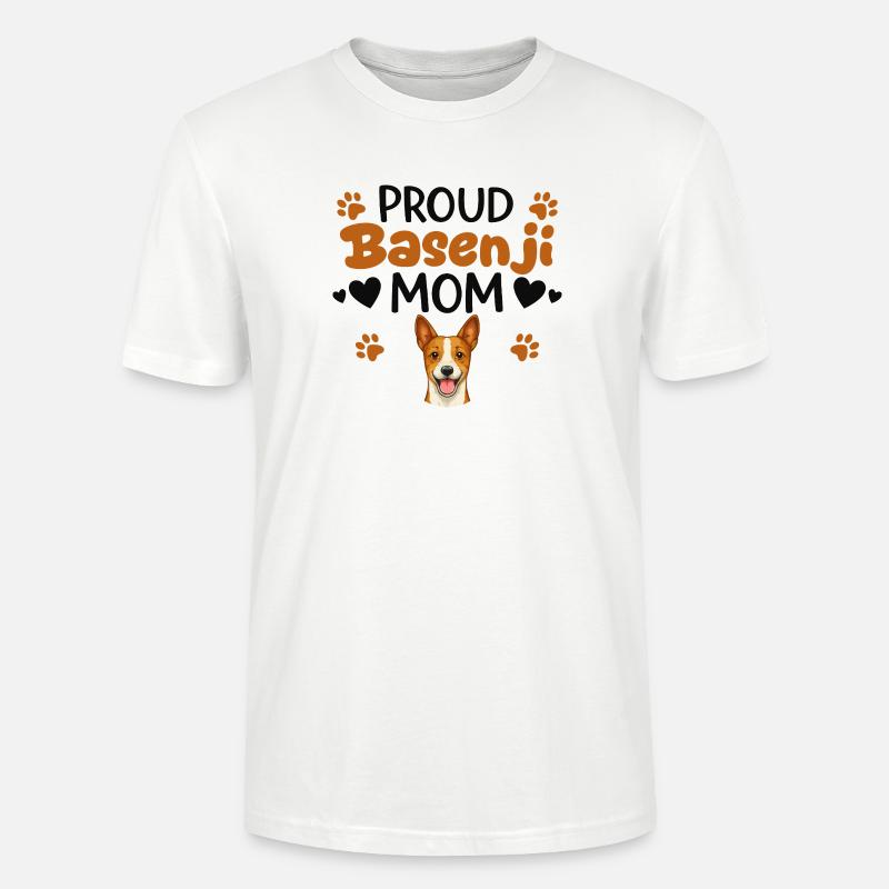 Stolze Barkless Dog Mutter, Basenji - Stanley/Stella Unisex Bio-T-Shirt CRAFTER - Weiß