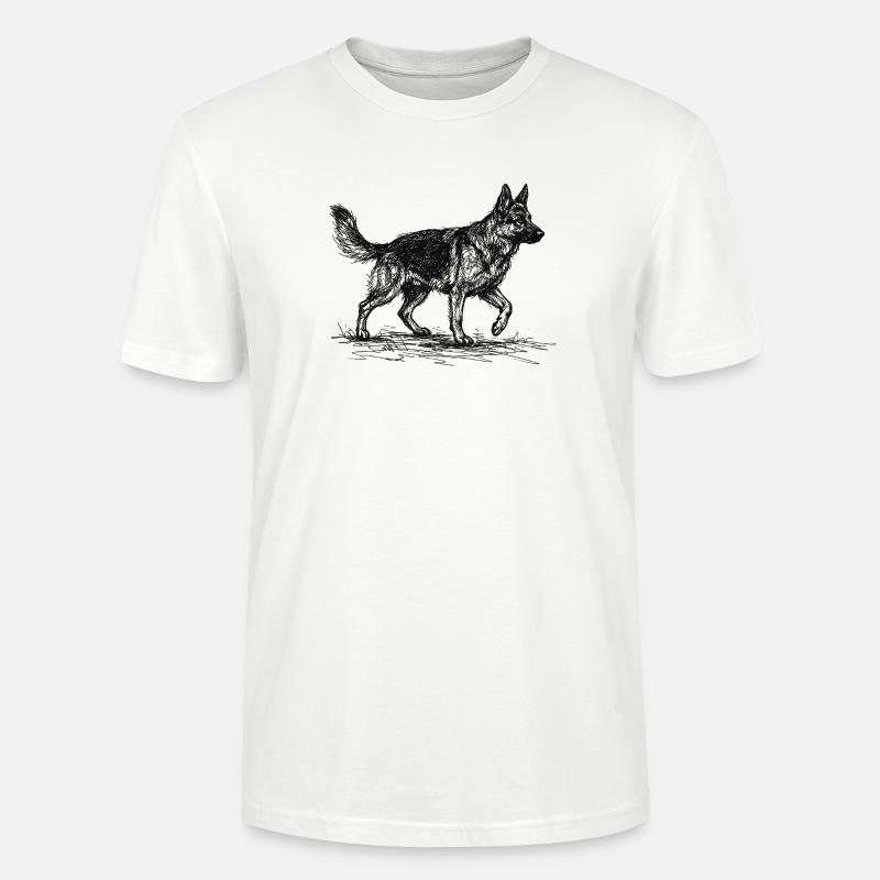 German Shepherd Sketch – German Shepherd Design - Stanley/Stella CRAFTER Unisex Organic T-Shirt - white