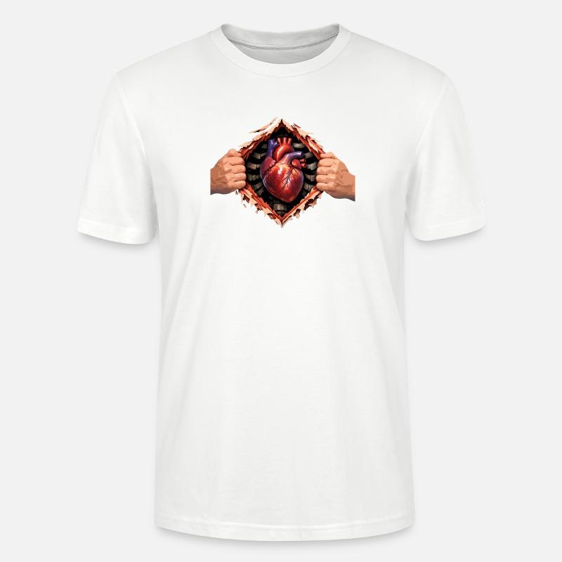 Herz durch das geplatzte Gehäuse - Stanley/Stella Unisex Bio-T-Shirt CRAFTER - Weiß