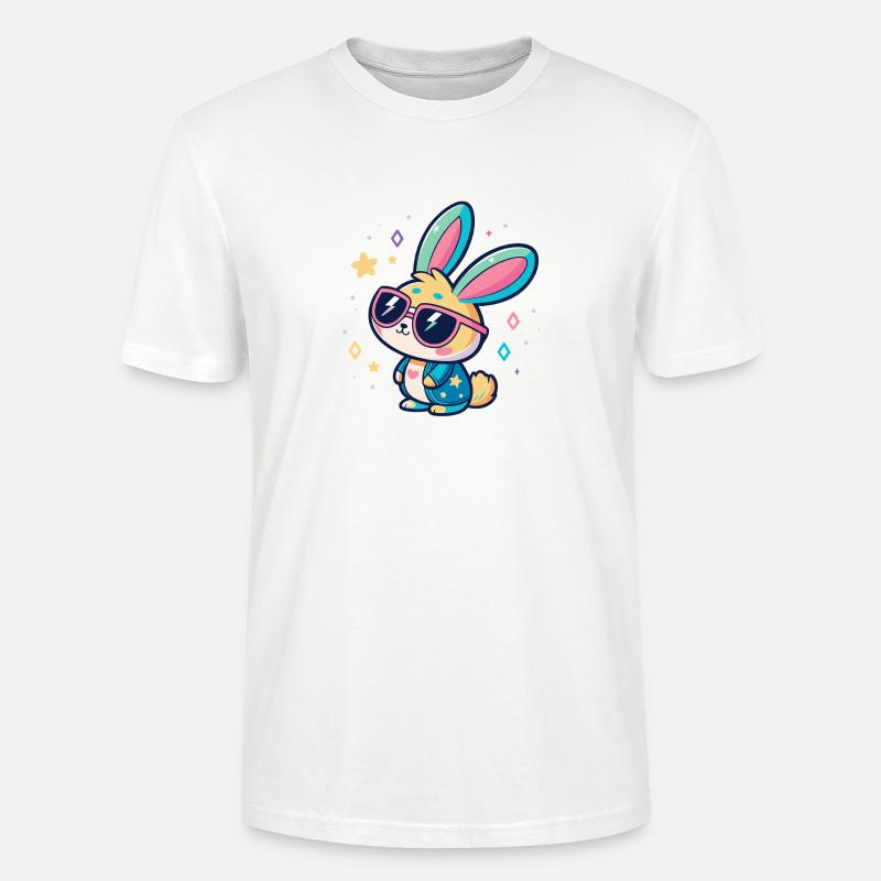 Pastel Bunny Pop Sonnenbrille - Stanley/Stella Unisex Bio-T-Shirt CRAFTER - Weiß
