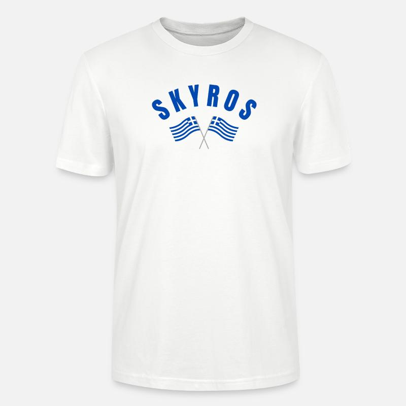 Drapeaux croisés grecs de Skyros - T-shirt bio CRAFTER Stanley Stella Unisexe - blanc