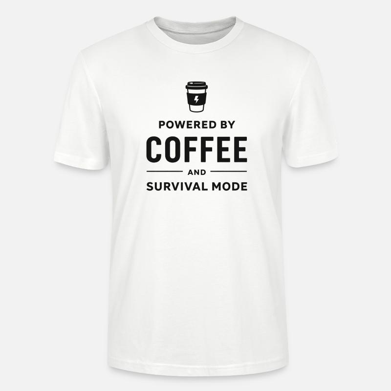 Powered by Coffee and Survival Mode - Stanley/Stella Unisex Bio-T-Shirt CRAFTER - Weiß