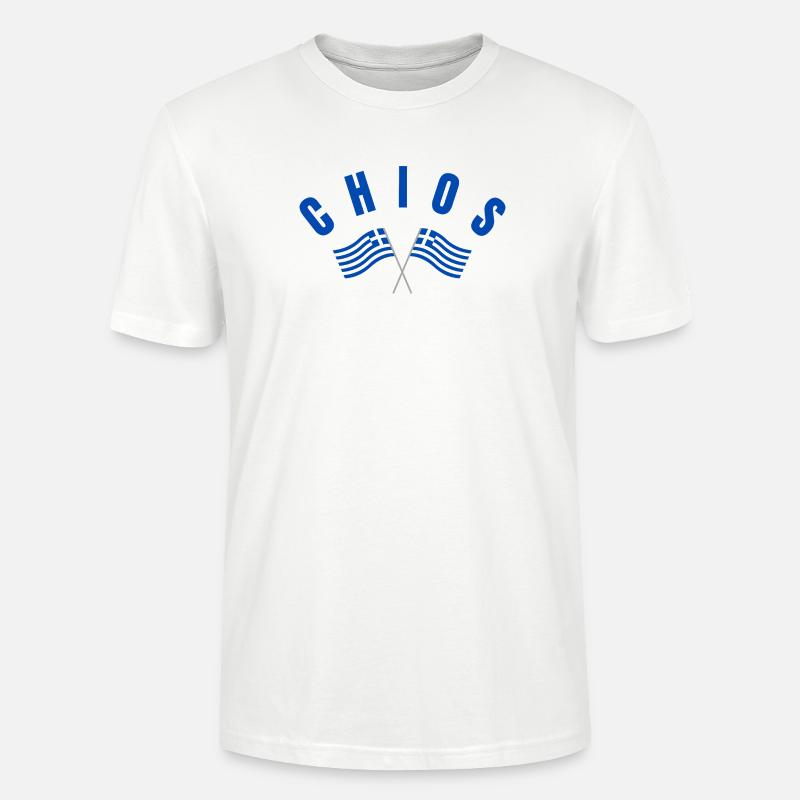 Chios-kreuzte griechische Flaggen - Stanley/Stella Unisex Bio-T-Shirt CRAFTER - Weiß