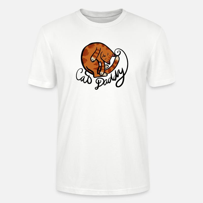 Illustration eines gekrümmten Tabby-Nickerchens - Stanley/Stella Unisex Bio-T-Shirt CRAFTER - Weiß