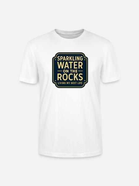 Sparkling water on rocks neon - Stanley/Stella CRAFTER Unisex Organic T-Shirt - white