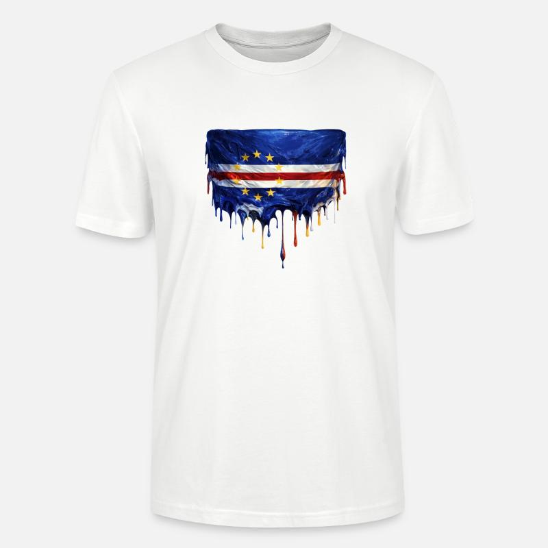 Art de drapeaux dégoulinants du Cap-Vert - T-shirt bio CRAFTER Stanley Stella Unisexe - blanc