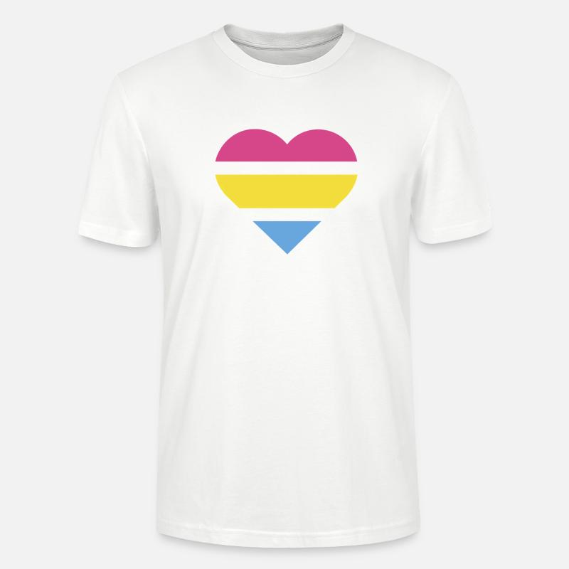 Pride Flag Heart · Pansexual - Stanley/Stella Unisex Bio-T-Shirt CRAFTER - Weiß