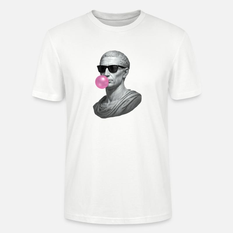 Caesar mit Sonnenbrille und Kaugummi - Stanley/Stella Unisex Bio-T-Shirt CRAFTER - Weiß