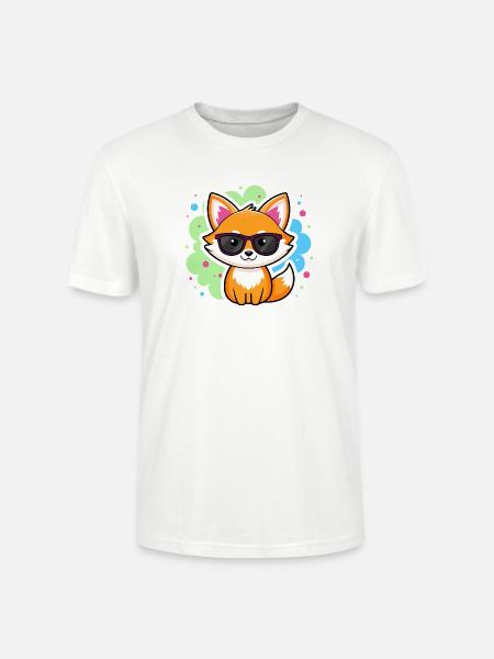 Fox Pop Glasses - Stanley/Stella CRAFTER Unisex Organic T-Shirt - white
