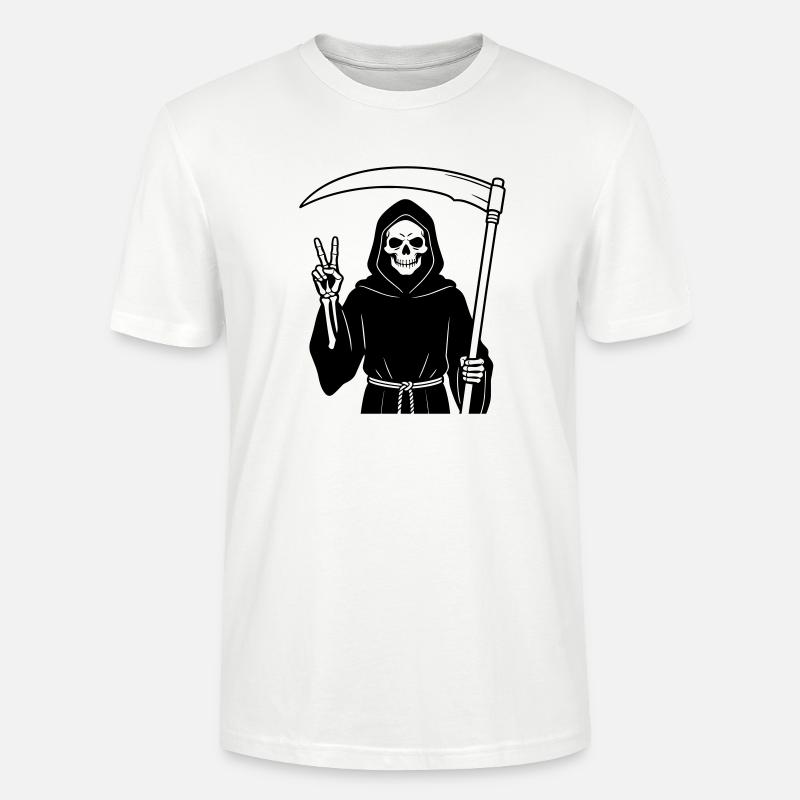 Sensenmann gibt ein Friedenssignal - Stanley/Stella Unisex Bio-T-Shirt CRAFTER - Weiß