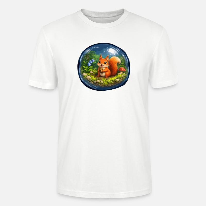 Märchenhörnchen in Glaskugel - Stanley/Stella Unisex Bio-T-Shirt CRAFTER - Weiß