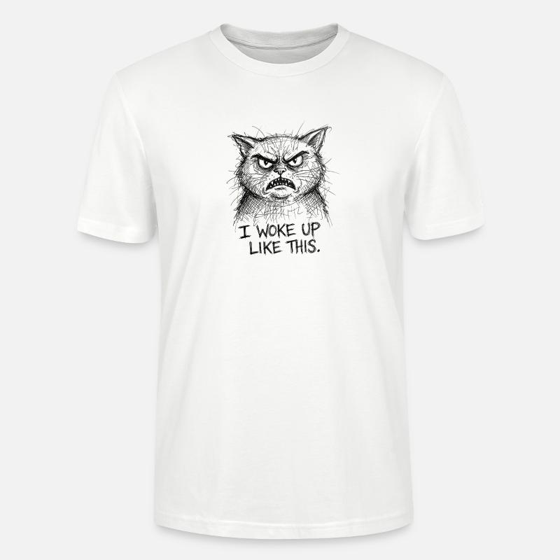 Wütige Katzen-Scribble - Stanley/Stella Unisex Bio-T-Shirt CRAFTER - Weiß