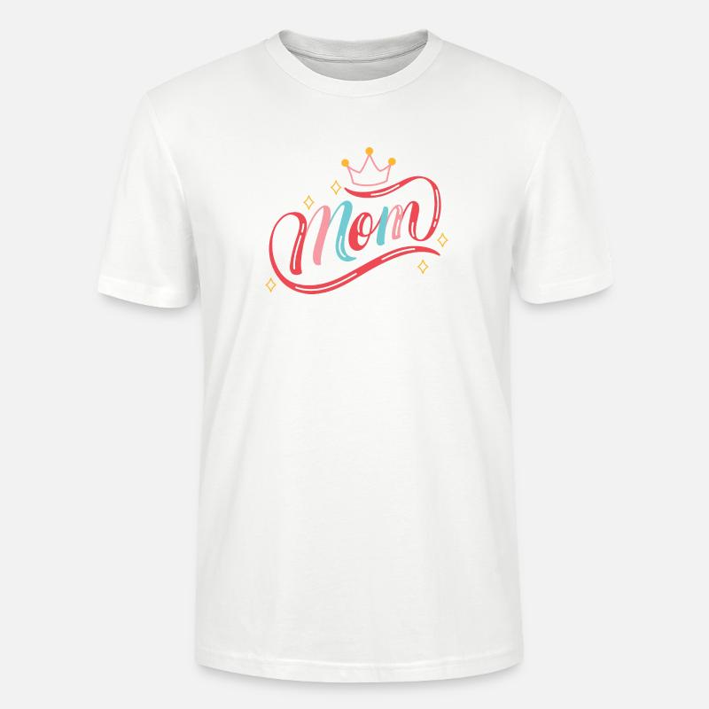 Crowned Mom Rainbow Script - Stanley/Stella CRAFTER Unisex Organic T-Shirt - white