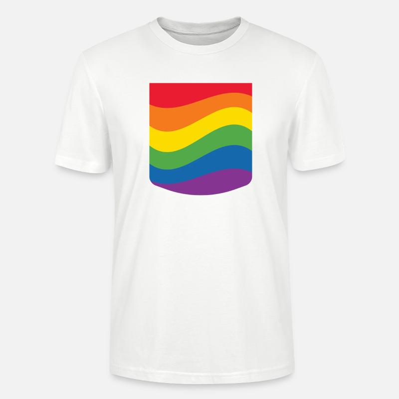 Rainbow Wave Pride Flag Minimal Design - Stanley/Stella Unisex Bio-T-Shirt CRAFTER - Weiß
