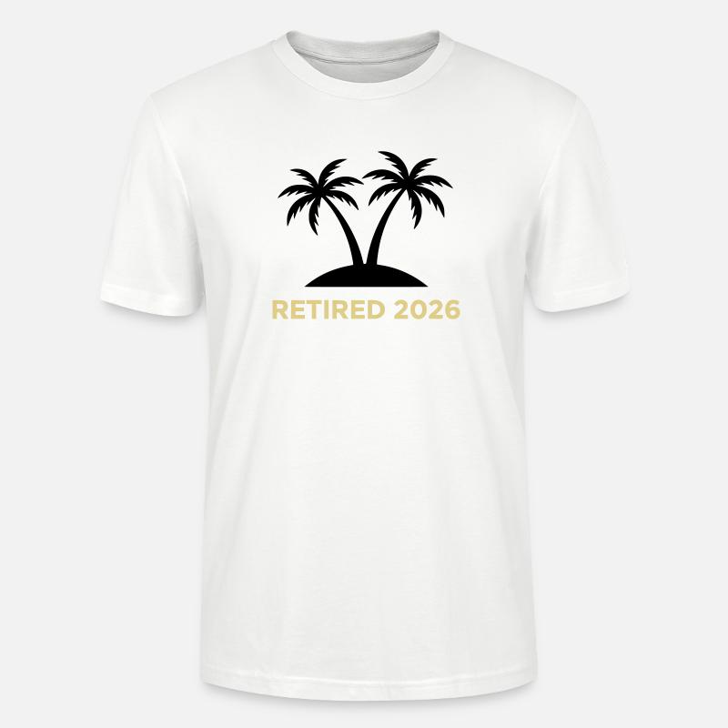 Retired 2026 Rente Palmen Logo - Stanley/Stella Unisex Bio-T-Shirt CRAFTER - Weiß