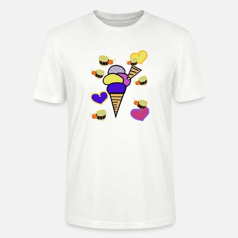Retro Eis Eiskrem Eiscreme Bienen - Stanley/Stella CRAFTER Unisex Organic T-Shirt - white