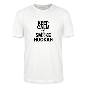 Keep Calm And Smoke Hookah - Stanley/Stella CRAFTER Unisex Organic T-Shirt - white - Front - Alina (178cm) & Michal (187cm)