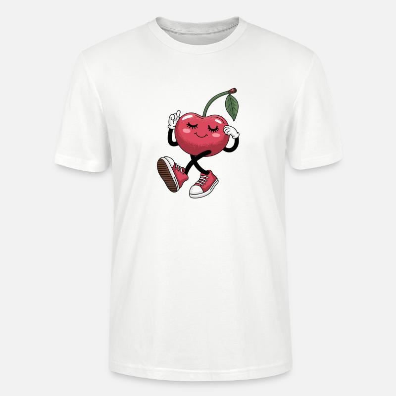 Cerise dansante avec baskets joyeuse - T-shirt bio CRAFTER Stanley Stella Unisexe - blanc