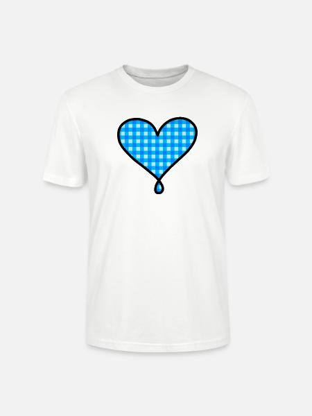 Blaues Herz - Stanley/Stella Unisex Bio-T-Shirt CRAFTER - Weiß