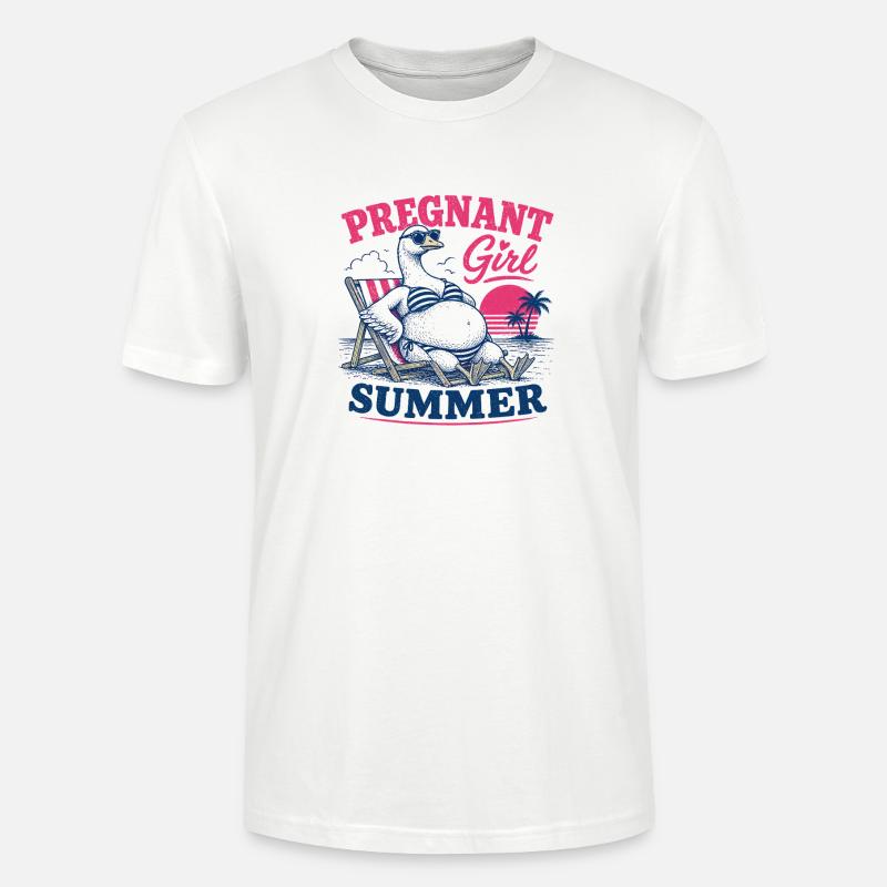 Dodo d’été enceinte sur la plage - T-shirt bio CRAFTER Stanley Stella Unisexe - blanc