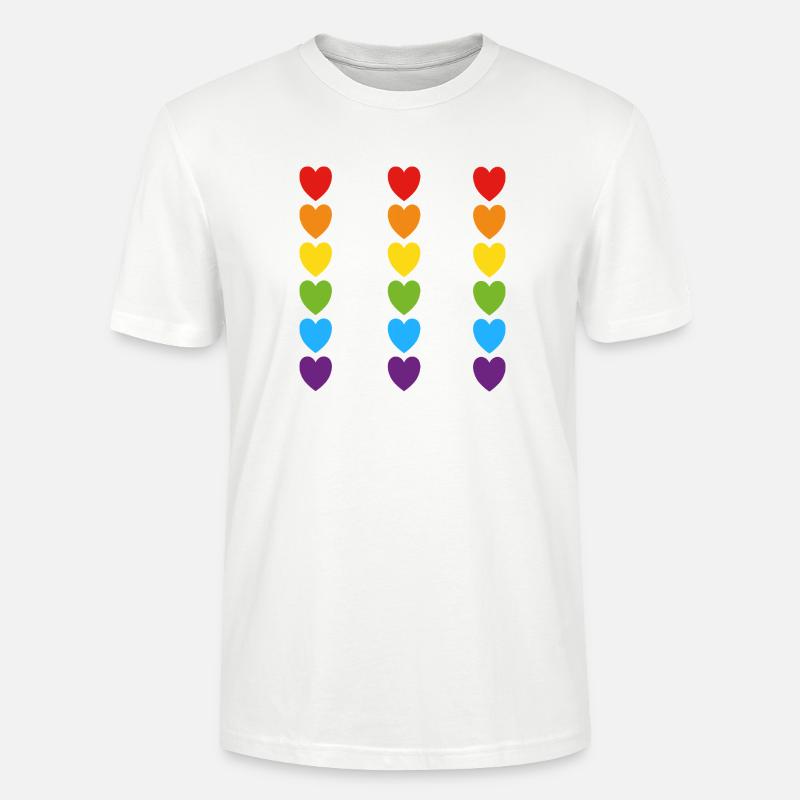 Stolz Regenbogenherzen - Stanley/Stella Unisex Bio-T-Shirt CRAFTER - Weiß