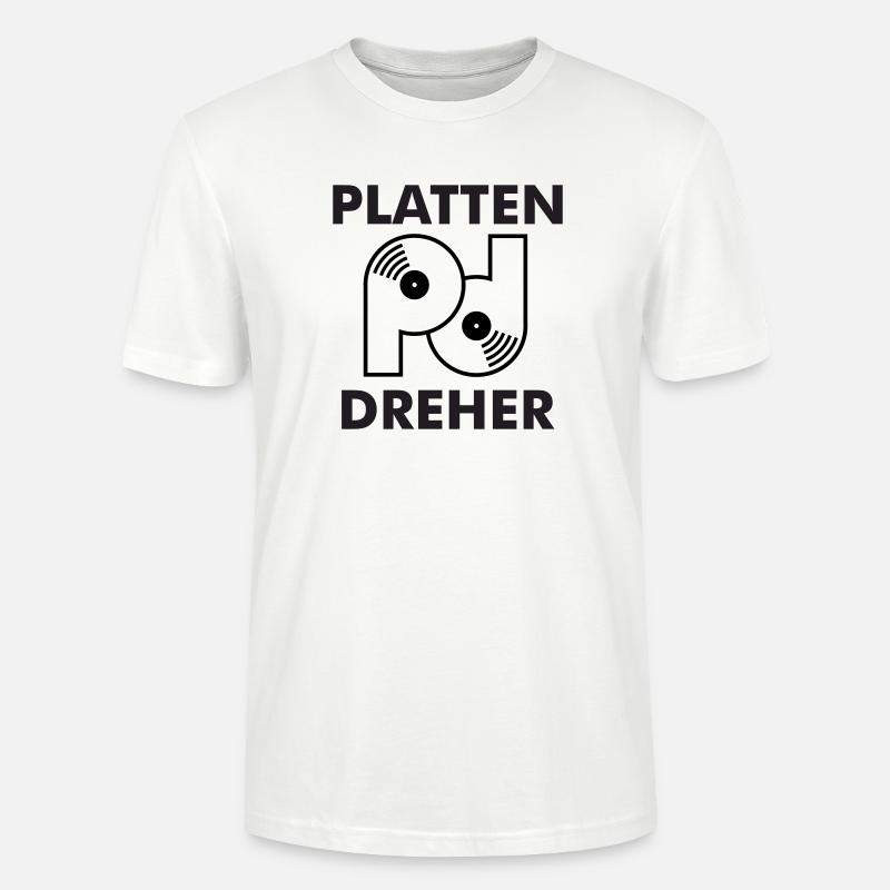 Plattendreher Logo mit Schriftzug - Stanley/Stella Unisex Bio-T-Shirt CRAFTER - Weiß