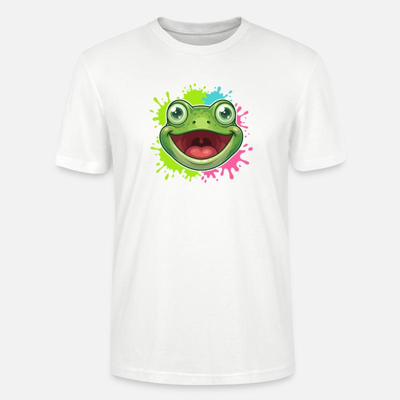 Fröhlicher Frosch Spritzer - Stanley/Stella Unisex Bio-T-Shirt CRAFTER - Weiß