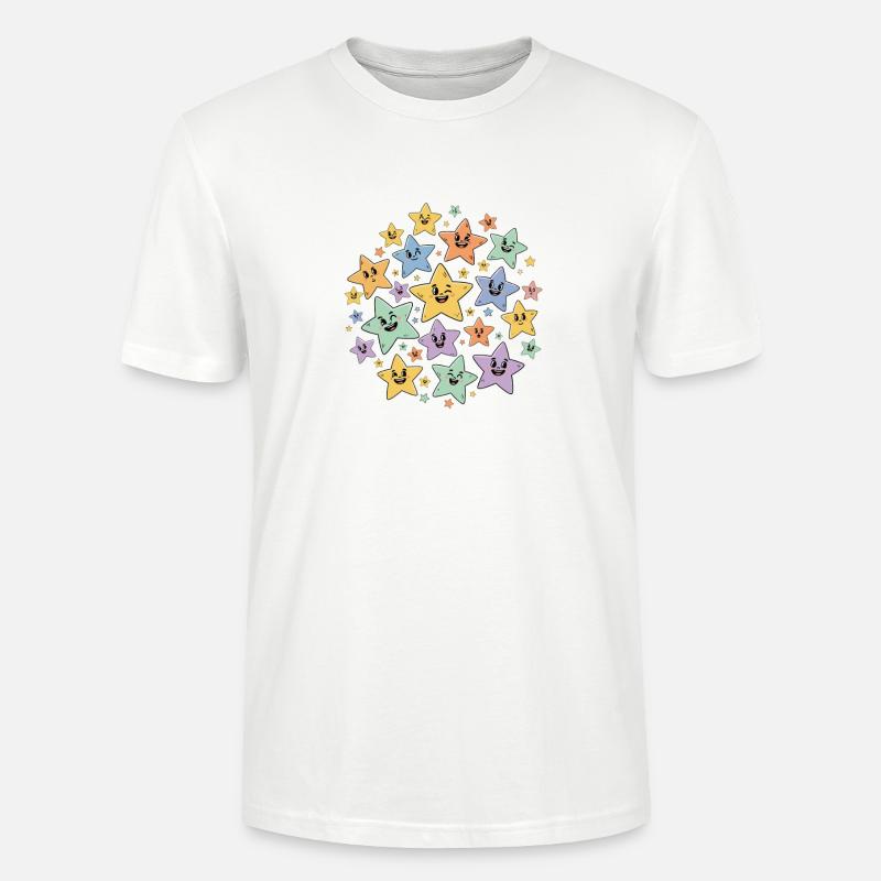 Bunte Sternchen Explosion - Stanley/Stella Unisex Bio-T-Shirt CRAFTER - Weiß