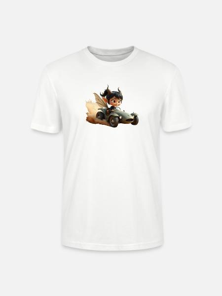 Adventure Goblin in Sand Car - Stanley/Stella CRAFTER Unisex Organic T-Shirt - white