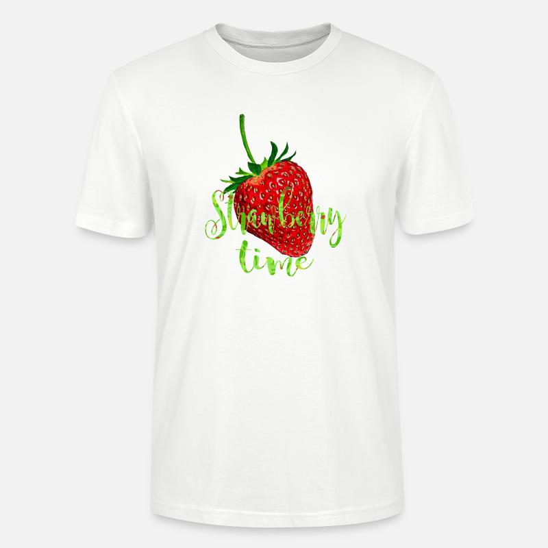 Fraise avec expression - T-shirt bio CRAFTER Stanley Stella Unisexe - blanc