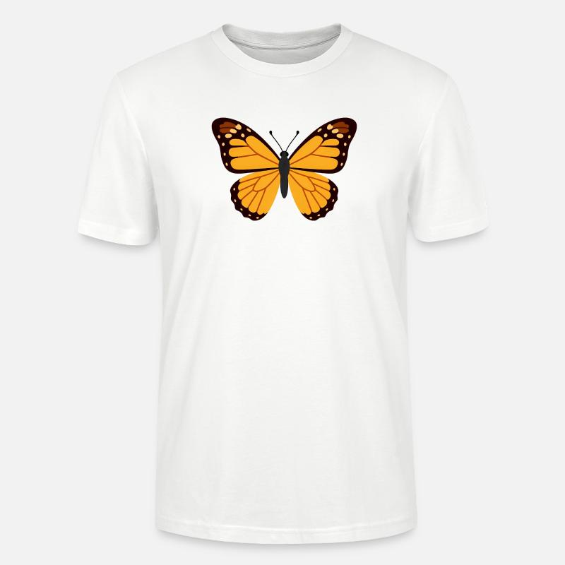 Ailes de monarque orange - T-shirt bio CRAFTER Stanley Stella Unisexe - blanc