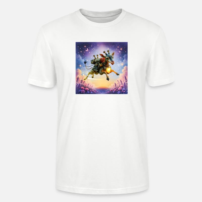 Raketengiraffe mit Herz - Stanley/Stella Unisex Bio-T-Shirt CRAFTER - Weiß