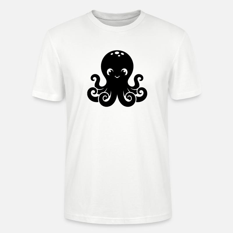Süßes kleines Oktopus-Design - Stanley/Stella Unisex Bio-T-Shirt CRAFTER - Weiß
