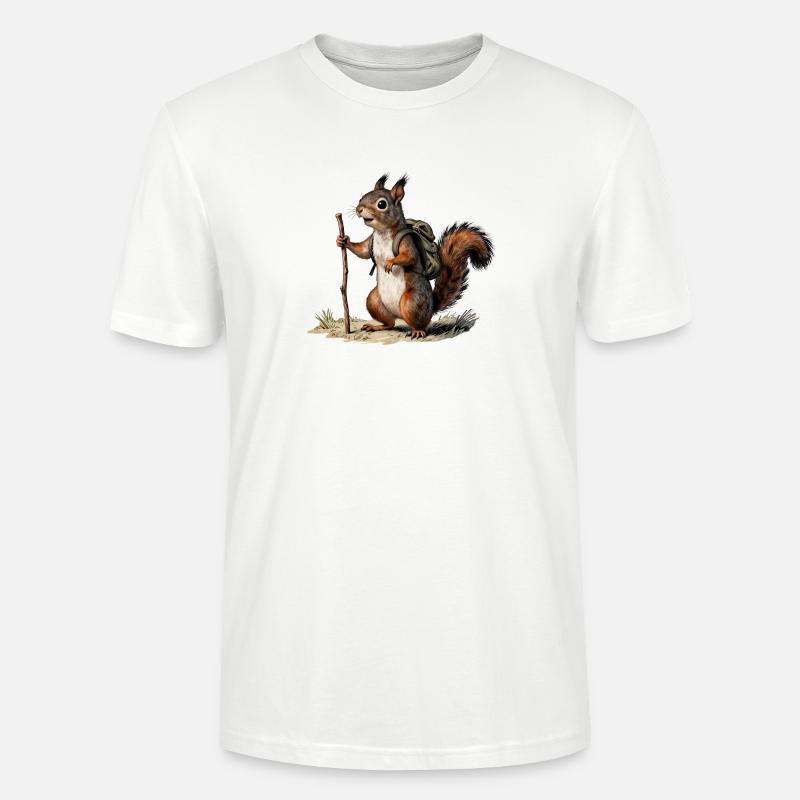 Naturforscher für Oldtimer-Eichhörnchenwanderer - Stanley/Stella Unisex Bio-T-Shirt CRAFTER - Weiß