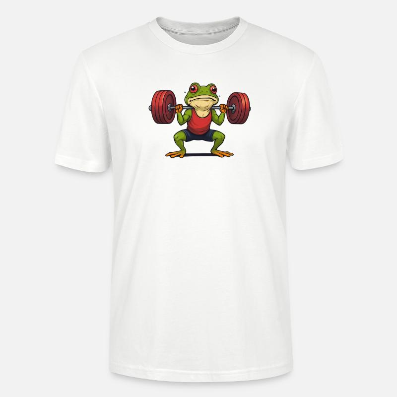 Muskulärer Gewichtheberfrosch - Stanley/Stella Unisex Bio-T-Shirt CRAFTER - Weiß