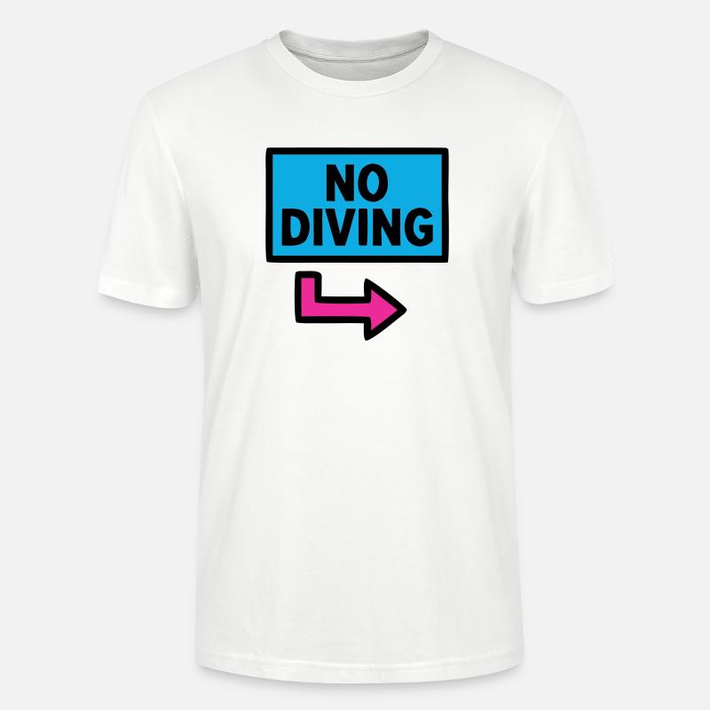 No Diving Schild Pool Retro - Stanley/Stella Unisex Bio-T-Shirt CRAFTER - Weiß