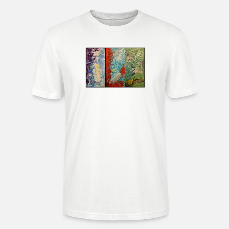 Triptychon Farbfluss - Stanley/Stella Unisex Bio-T-Shirt CRAFTER - Weiß