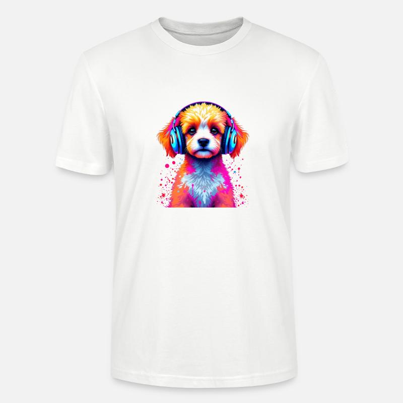Pudel Kopfhörer - Stanley/Stella Unisex Bio-T-Shirt CRAFTER - Weiß