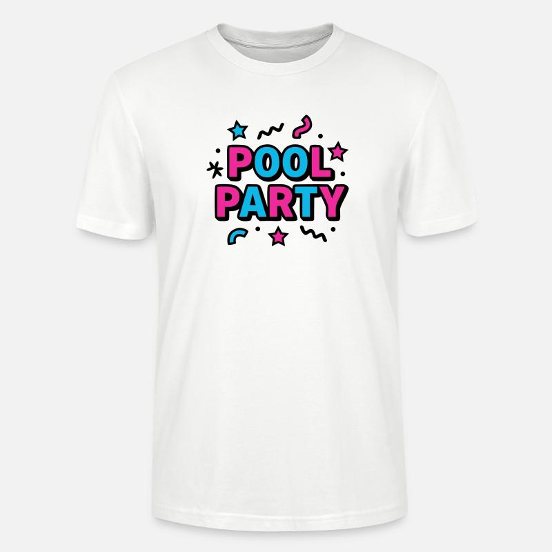 Pool Party 90er Schriftzug - Stanley/Stella Unisex Bio-T-Shirt CRAFTER - Weiß