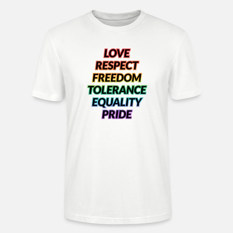 Pride Rainbow Values Tee - Stanley/Stella Unisex Bio-T-Shirt CRAFTER - Weiß