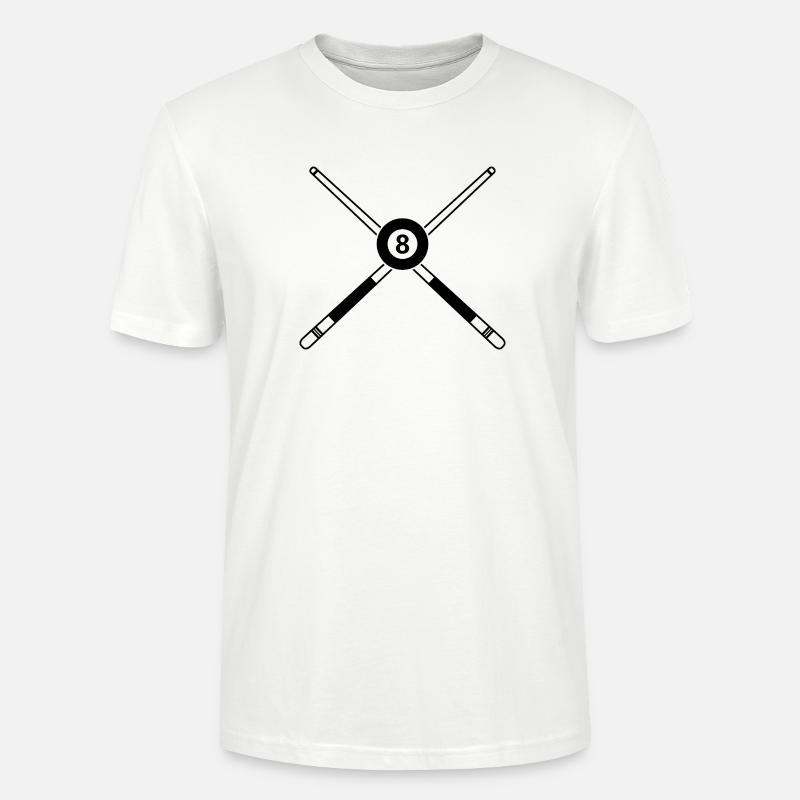 Gekreuzte Billardstäbe Acht-Kugel-Queue - Stanley/Stella Unisex Bio-T-Shirt CRAFTER - Weiß